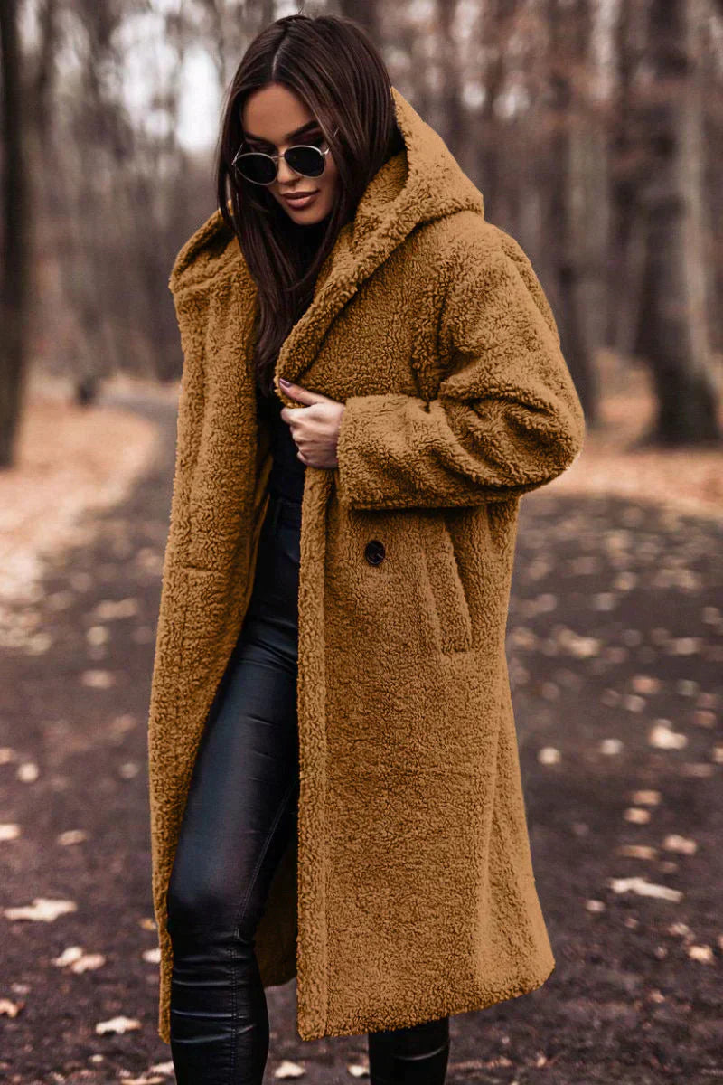 Nina | Long Teddy Coat | Trendy Winter Comfort | Luxe Wool Blend