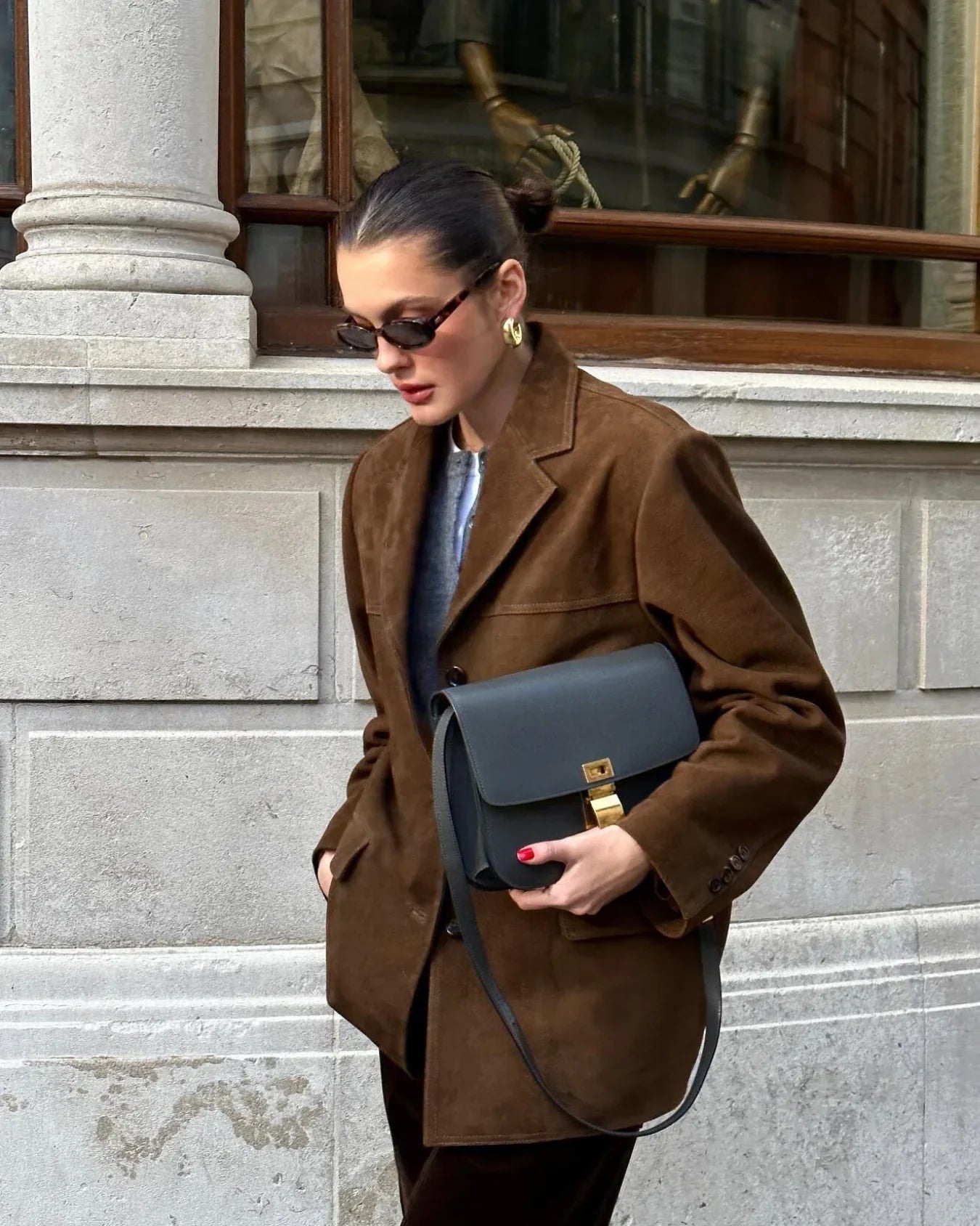 Nina Women's Blazer | Suede, Timeless and Flattering Design