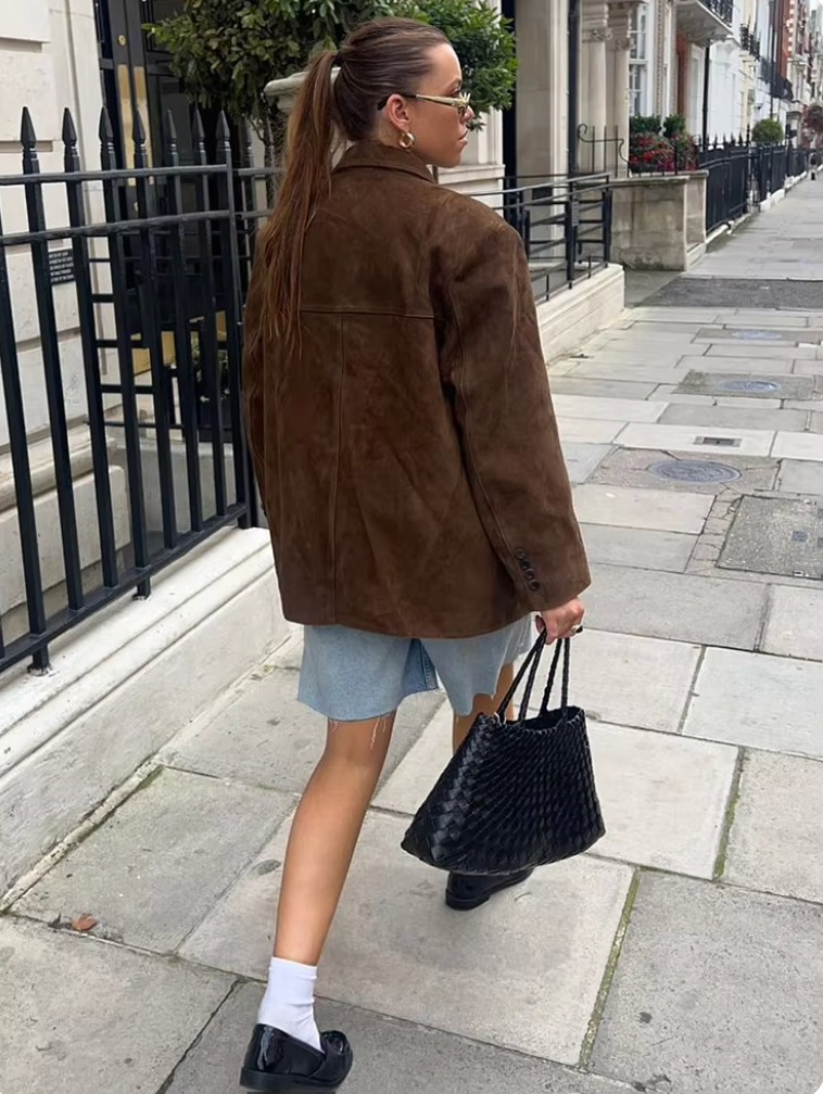Nina Women's Blazer | Suede, Timeless and Flattering Design