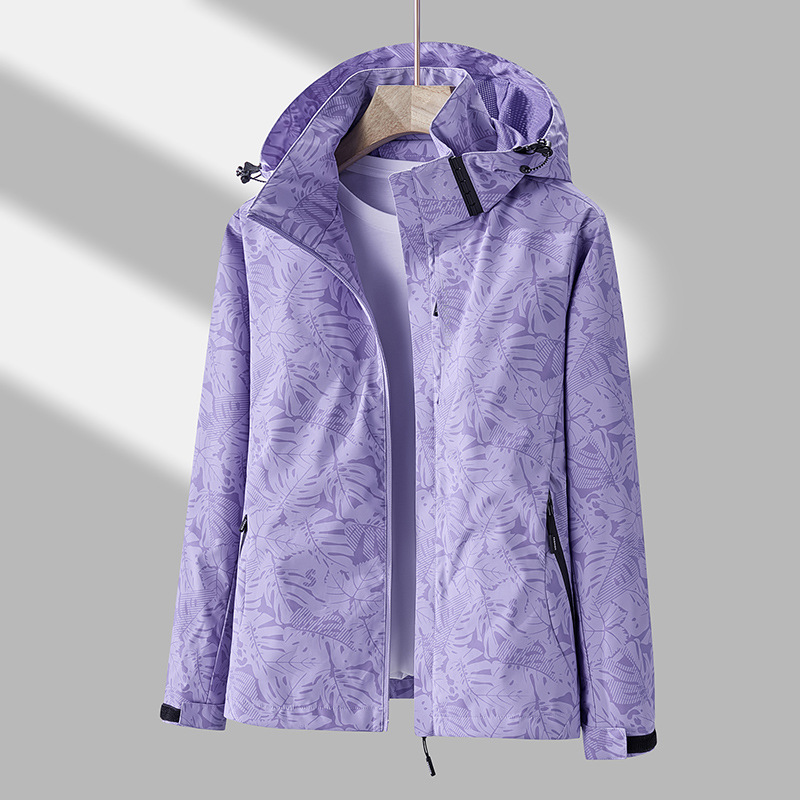 Women's Hooded Jacket with Zipper – Waterproof & Modern