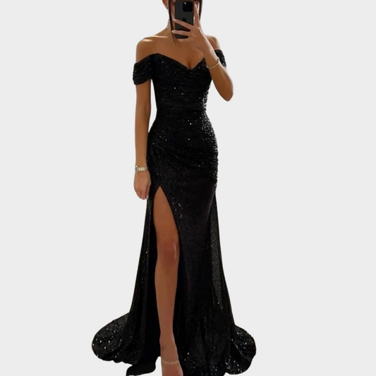 ISABELLE | Long Evening Dress with Split for Wedding Guests