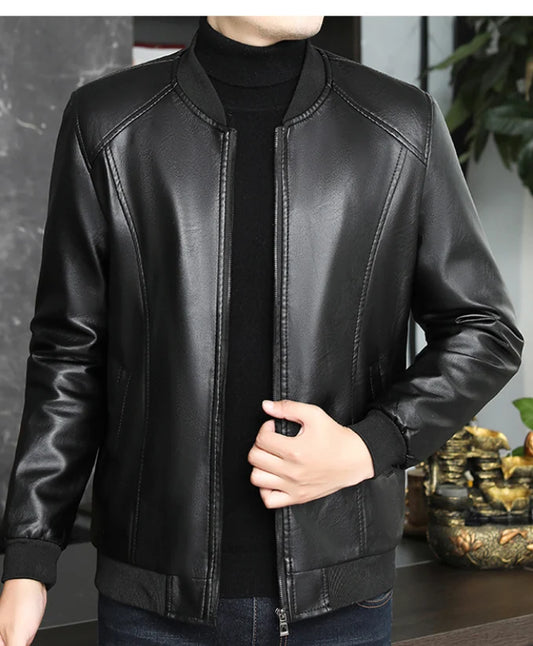 Oren Men's Bomber Jacket | Faux Leather, Fitted Fit 1