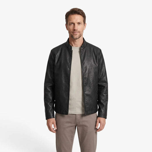 Oren Men's Bomber Jacket | Faux Leather, Minimalist Urban Style 1