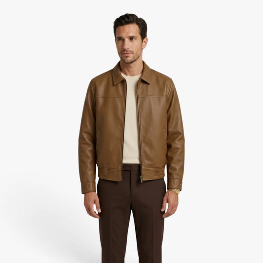 Oren Men's Leather Jacket | Premium Leather, Classic Collar, Regular Fit 1