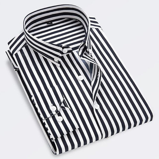 Parker Men's Striped Summer Shirt | Lightweight Cotton, Modern Slim Fit 0