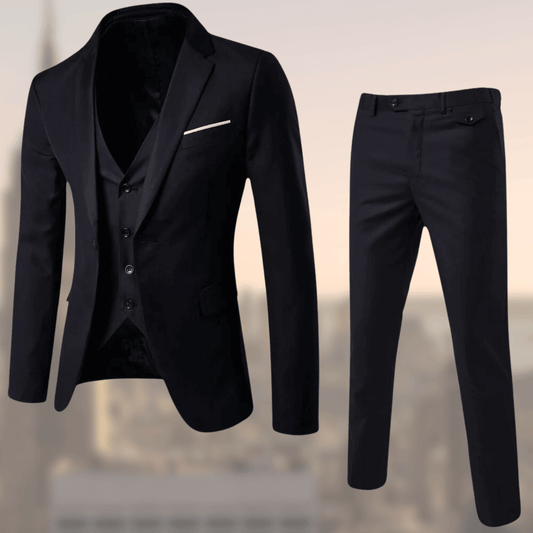Parker Men's Suit | Tailored Fit Black Suit Set, Versatile for Weddings and Formal Events 1