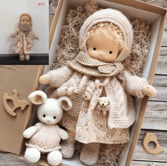 Pavia Children's Waldorf Doll | Handmade Cotton and Wool, Soft and Safe 0