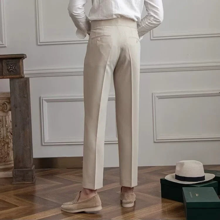 Paxon Men's Tailored Trousers | High Waist, Pleated, Cropped 2