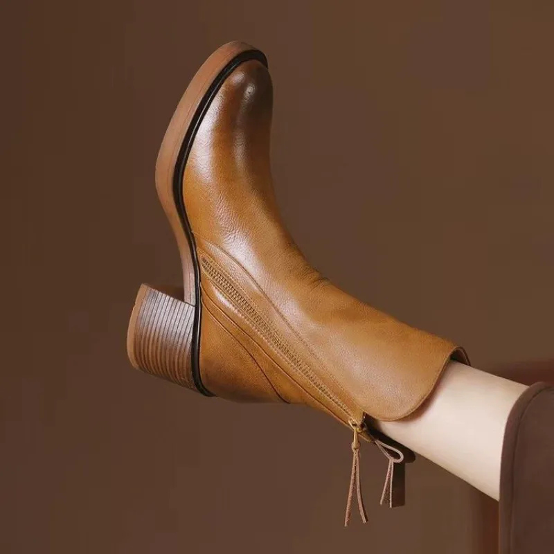 Pia Women's Cowboy Boots | Black Block Heel, Modern Aesthetic