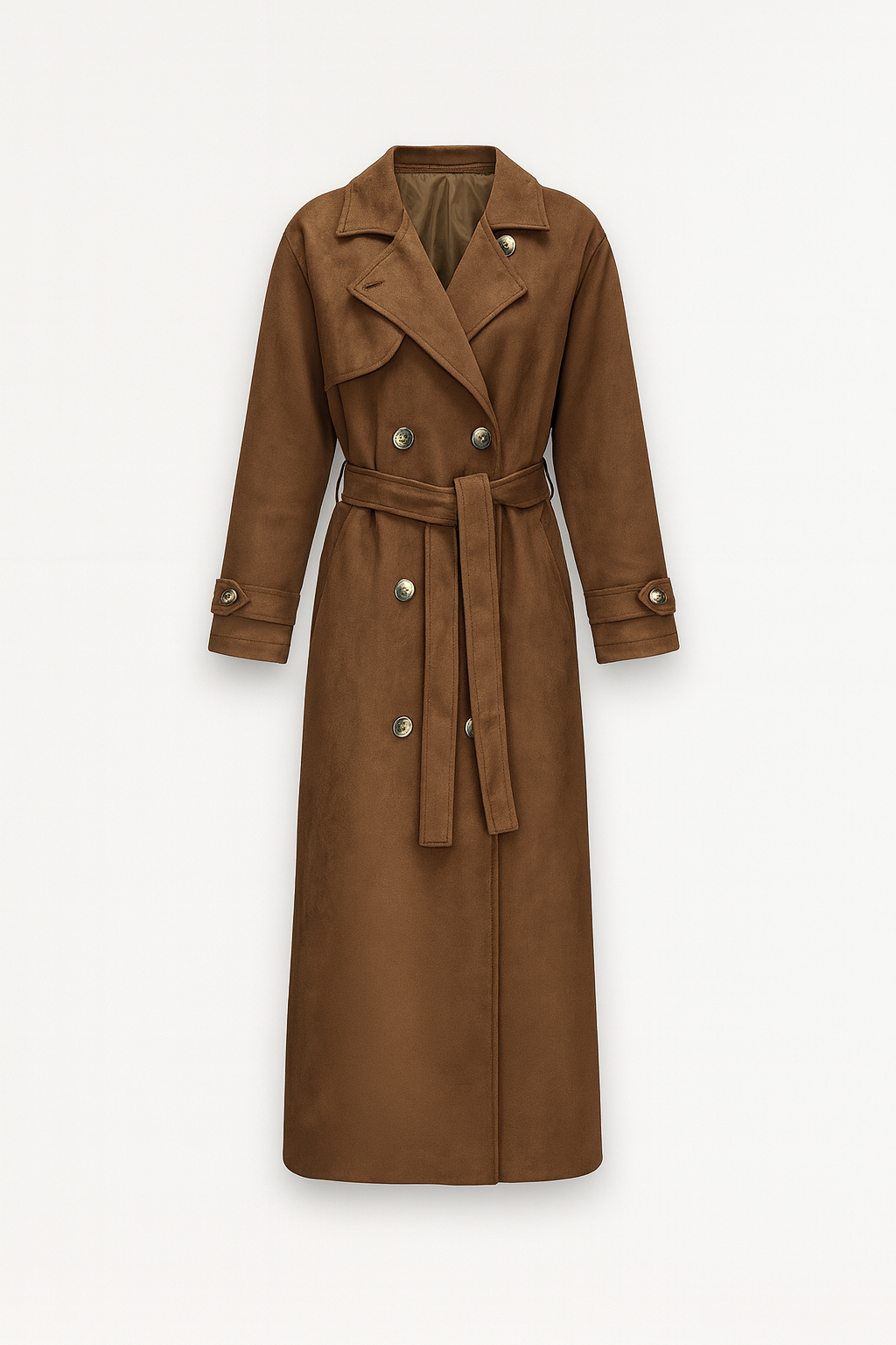 Pia Dames Trenchcoat | Imitation Suede, Oversized Long Trenchcoat for Women
