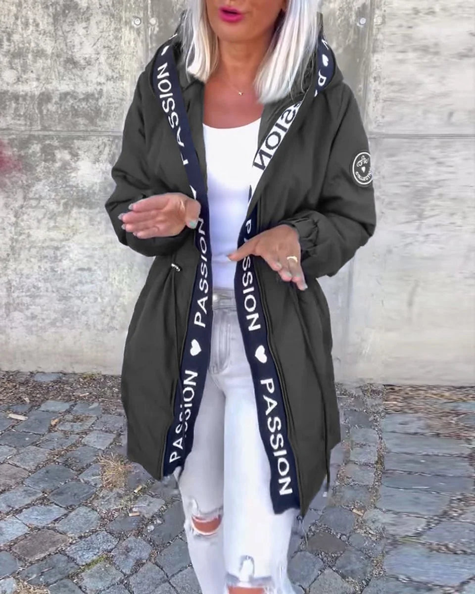 Raven Women's Midi Parka Coat | Smooth Fabric, Adjustable Waist 4