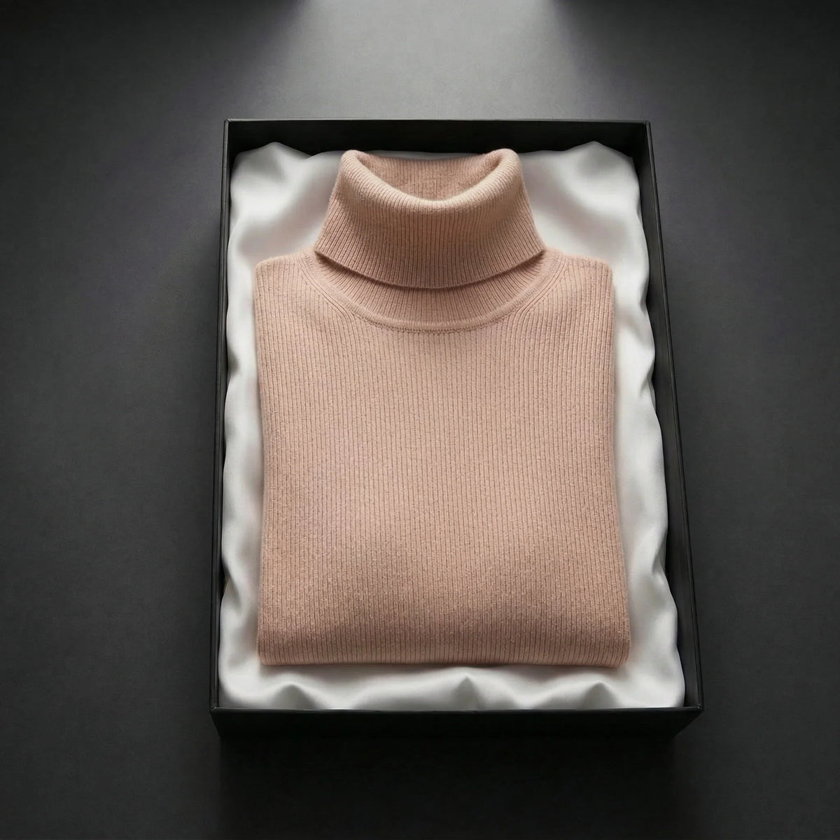 Rina Women's Ribbed Turtleneck Sweater | Fine Knit, Folded Collar 1