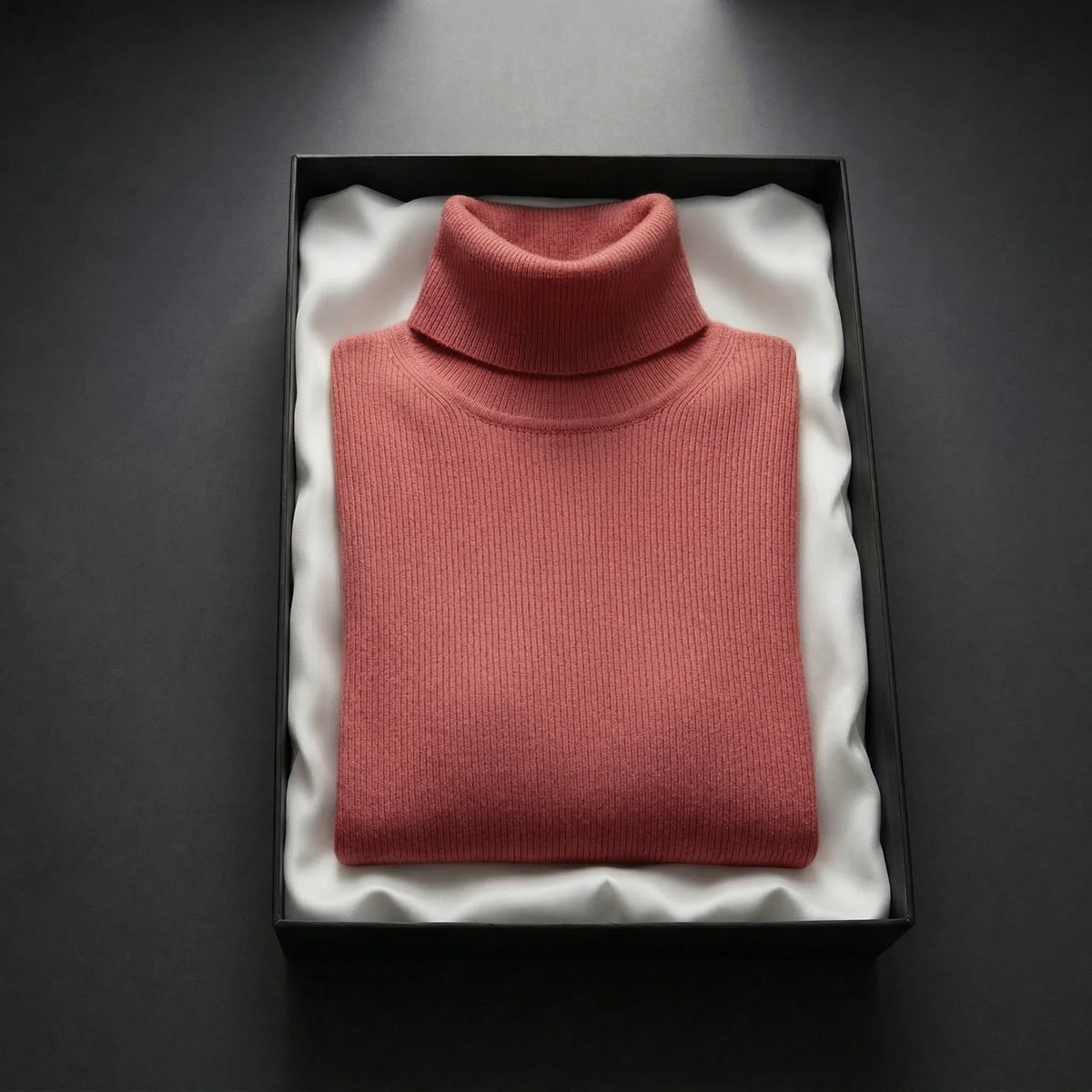 Rina Women's Ribbed Turtleneck Sweater | Fine Knit, Folded Collar 2