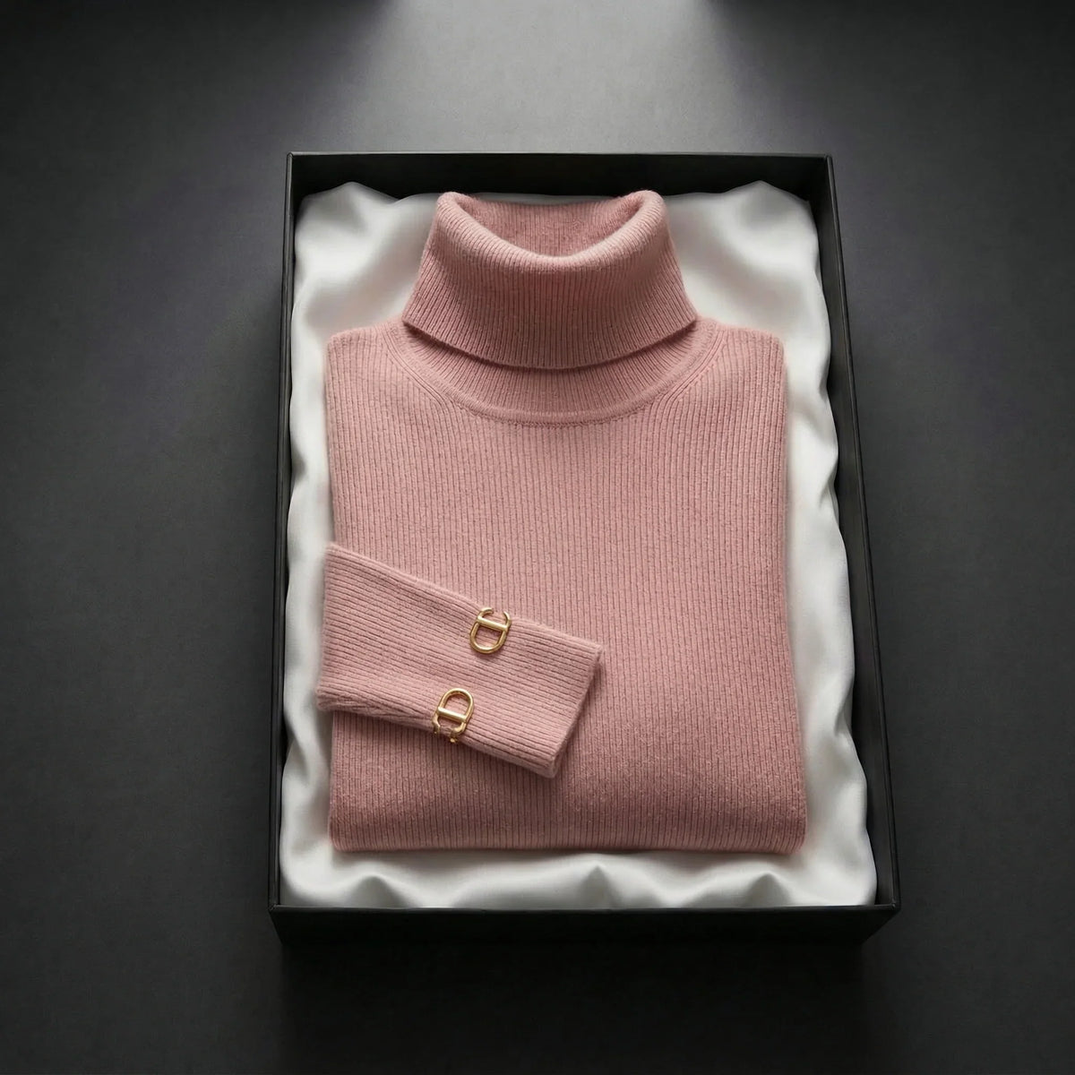 Rina Women's Ribbed Turtleneck Sweater | Fine Knit, Folded Collar 3