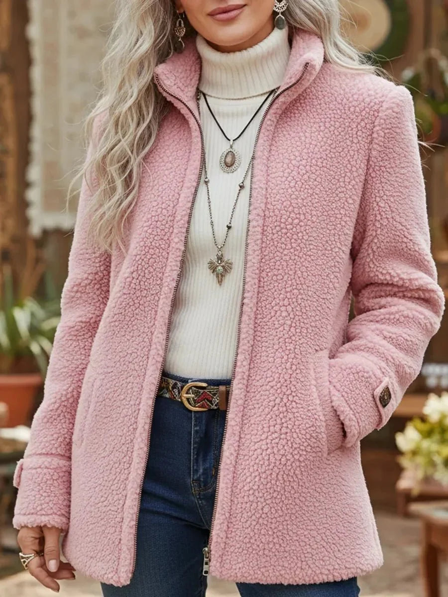 Rina Women's Teddy Coat | Sherpa Fleece, Relaxed Fit 0