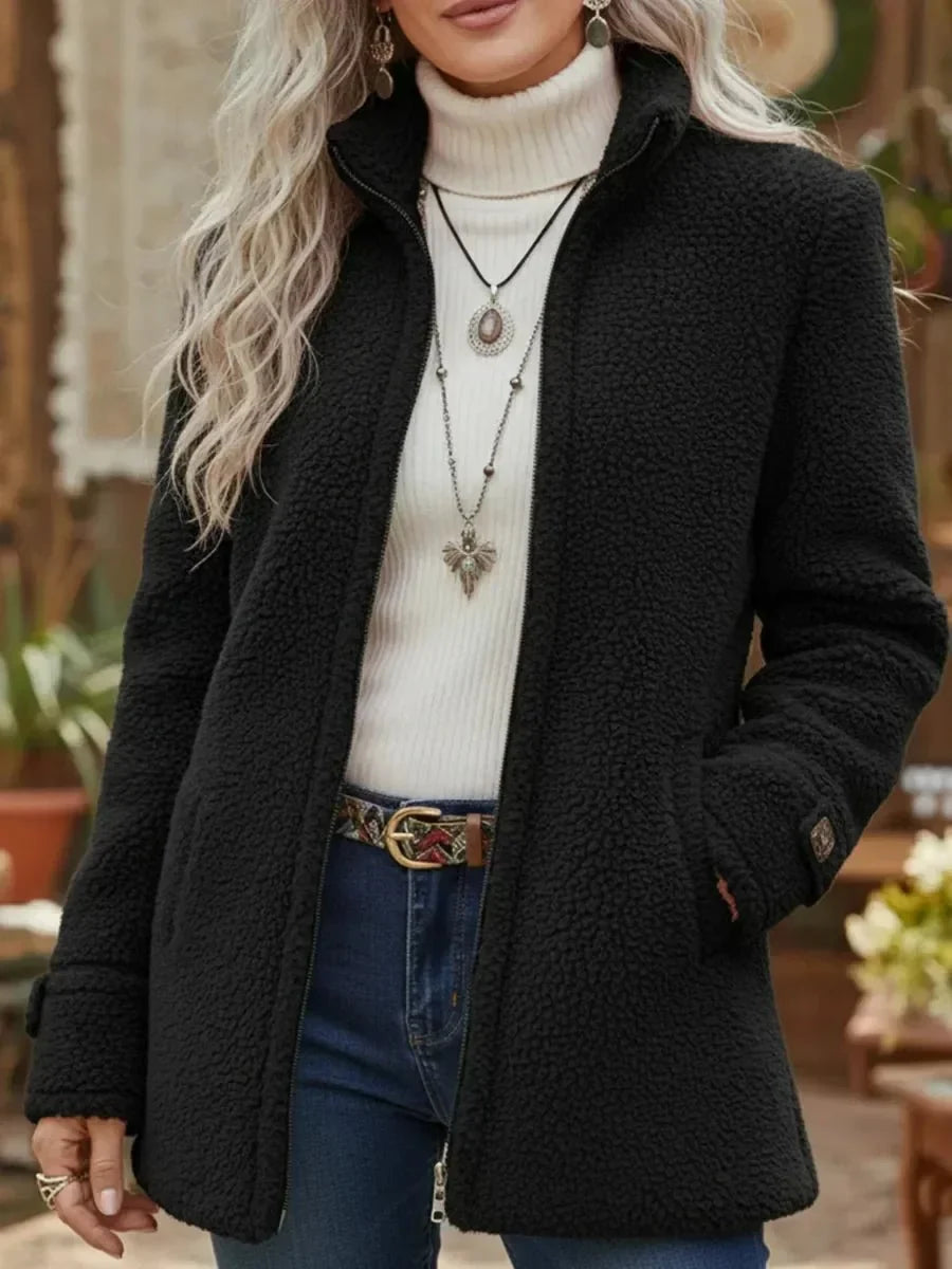 Rina Women's Teddy Coat | Sherpa Fleece, Relaxed Fit 3
