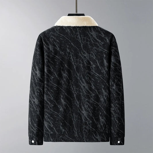 Rylan Men's Jacket | Fleece-Lined Corduroy Trucker with Faux Shearling Collar 1