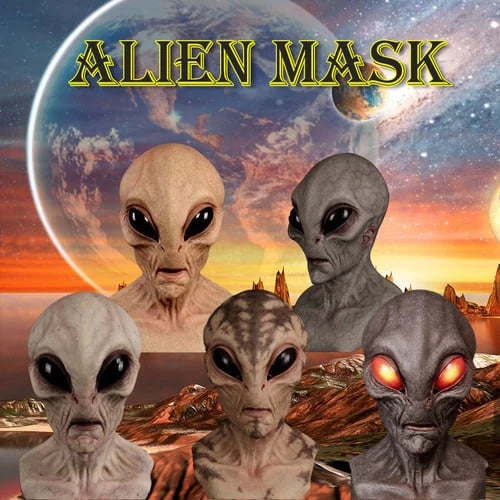 Rylan Unisex Realistic Alien Mask | Hand-Painted Latex and Silicone Design 1