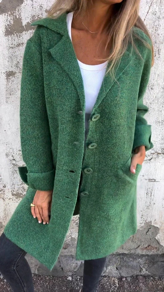 Rylan Women's Longline Coat | Smooth Fabric, Notch Collar 0