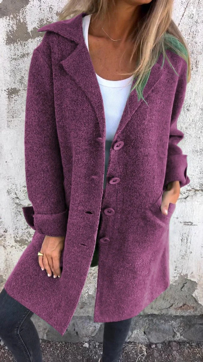 Rylan Women's Longline Coat | Smooth Fabric, Notch Collar 6
