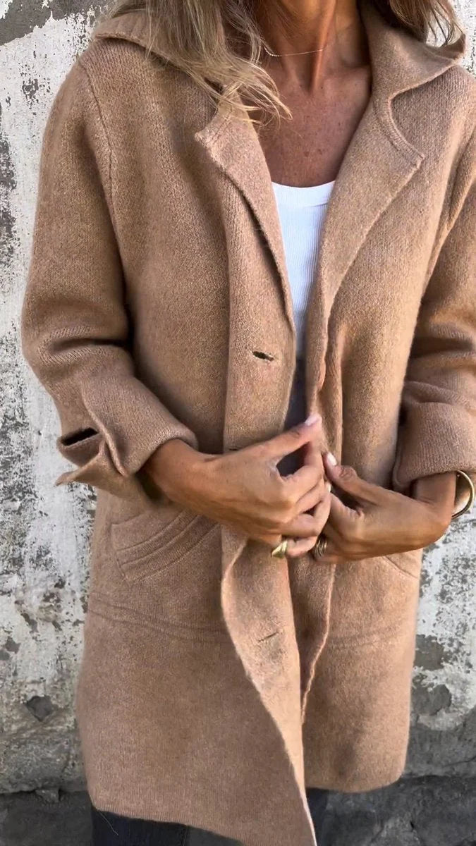 Rylan Women's Longline Coat | Smooth Fabric, Notch Collar 9