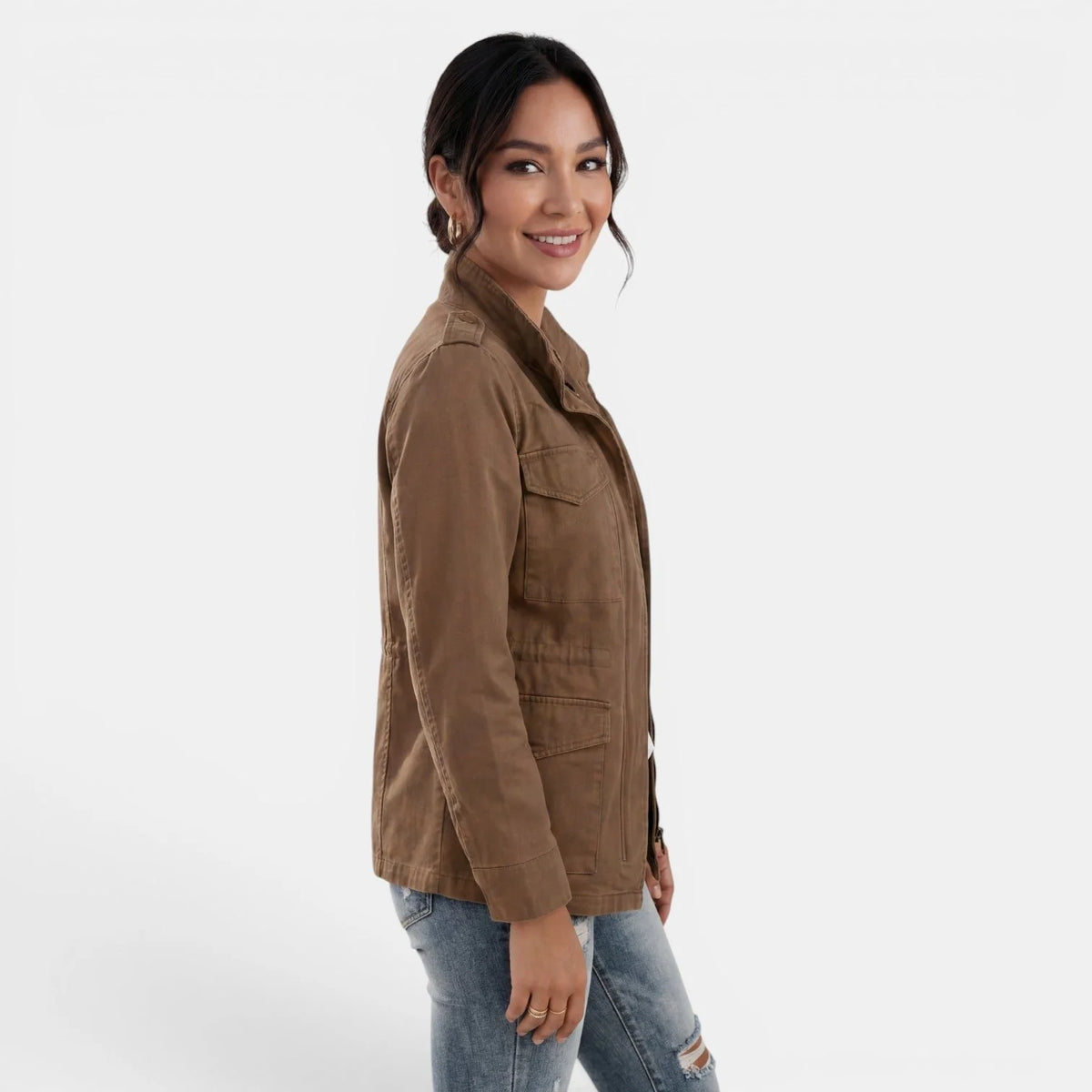 Rylan Women's Utility Jacket | Relaxed Fit, Snap Front, Flap Pockets 5