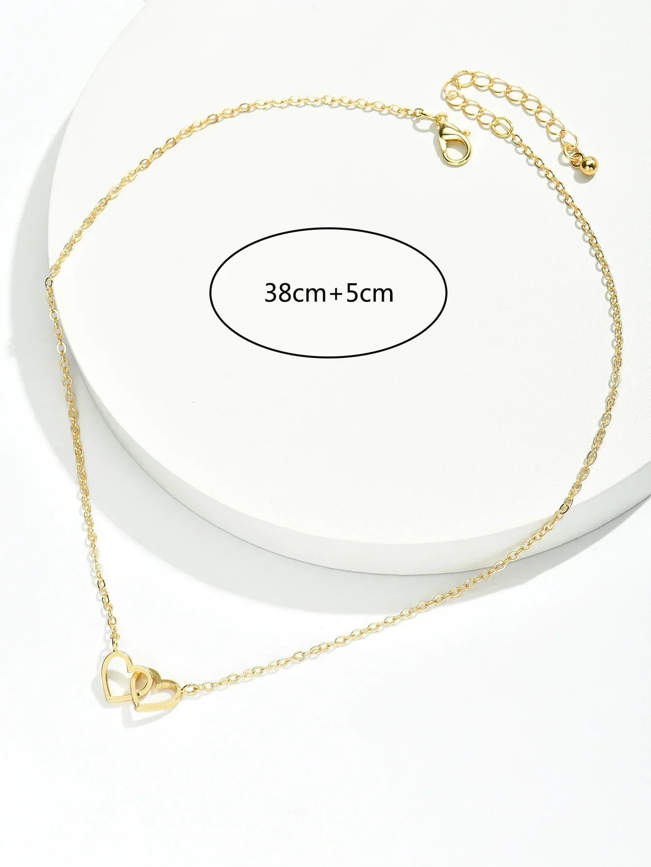 AYLA | Double Heart Necklace in Refined Zinc Alloy