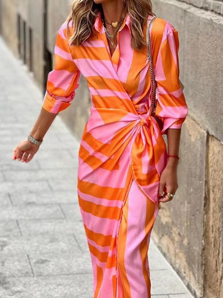 Noémie | Summer Wrap Dress with Collar