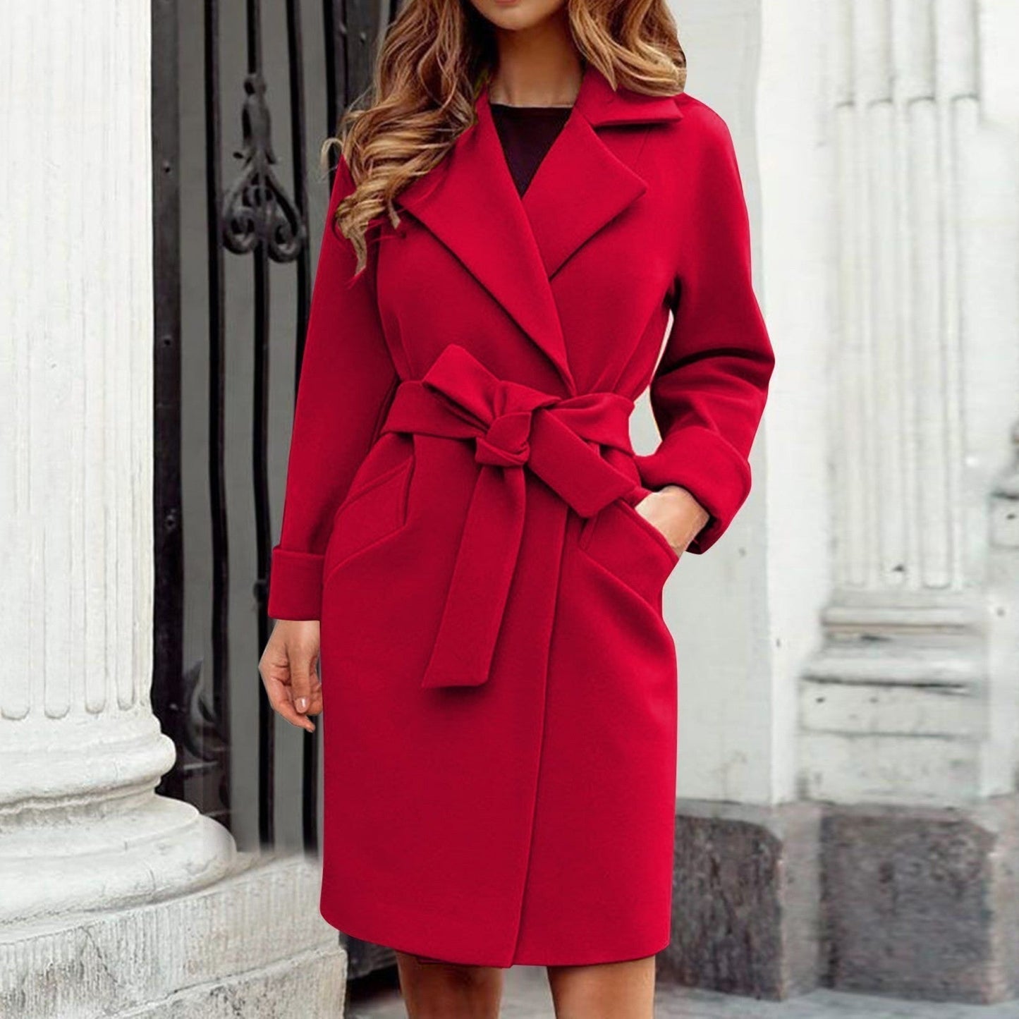 Long women's trench coat winter jacket | Warm and stylish coat in striking colors