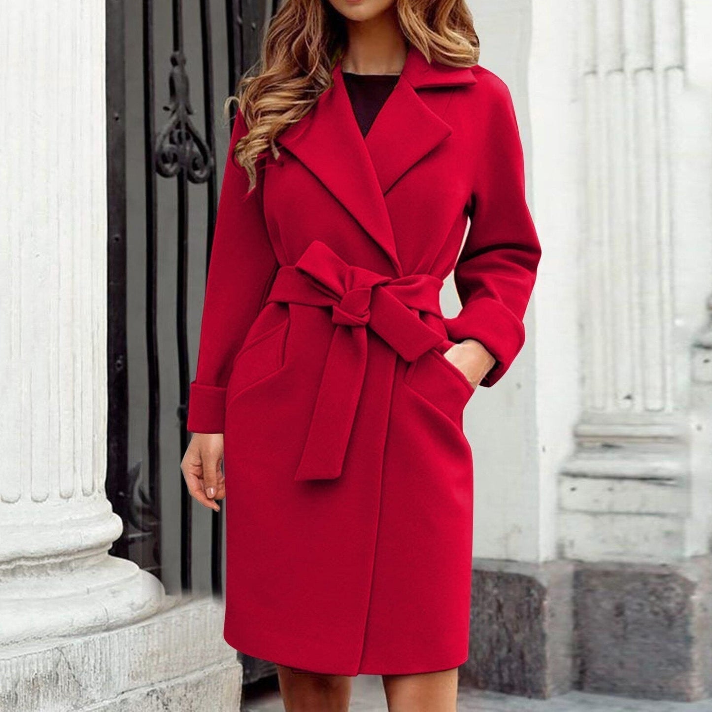 Long women's trench coat winter jacket | Warm and stylish coat in striking colors