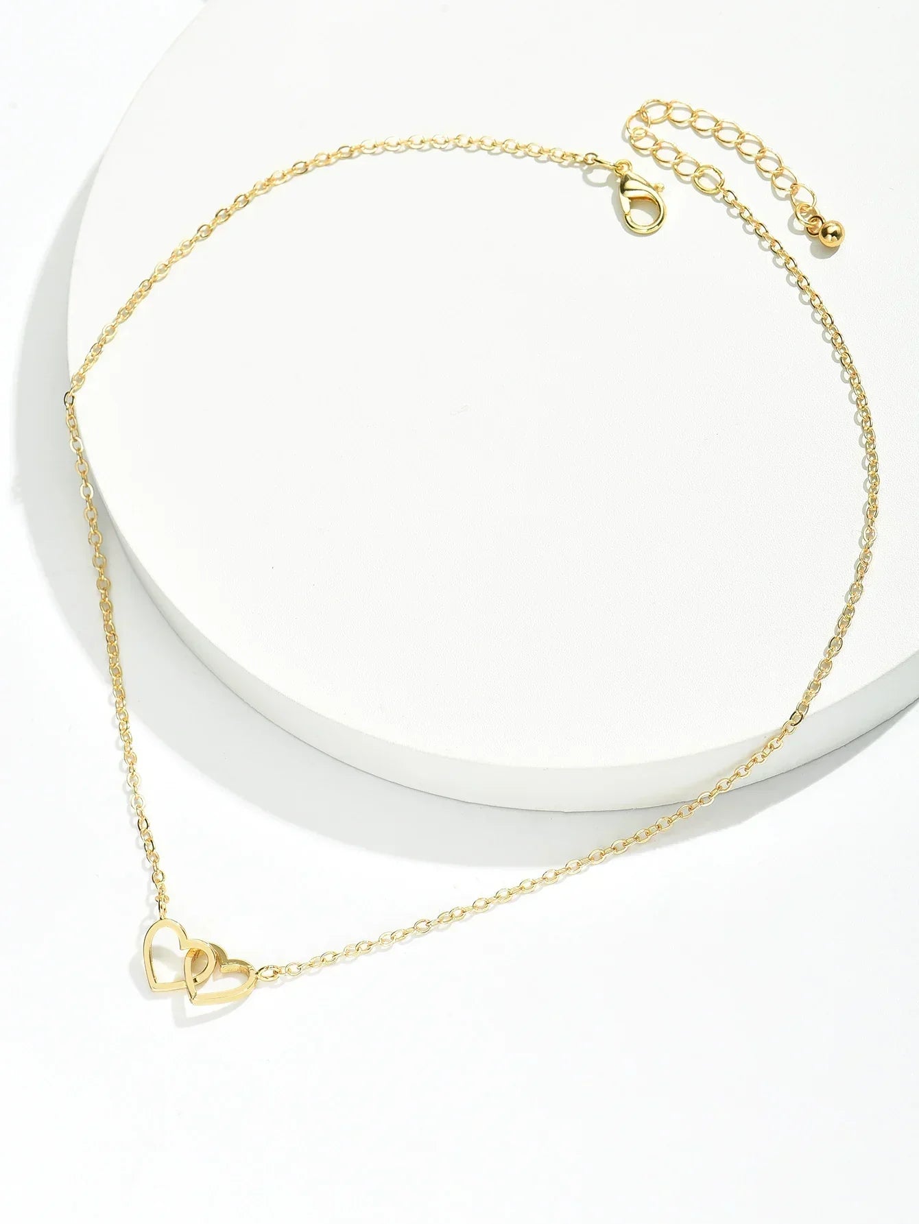 AYLA | Double Heart Necklace in Refined Zinc Alloy