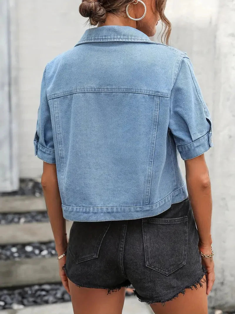 Sabrine Ladies Denim Jacket | Breathable Denim, Casual Long Denim Jacket