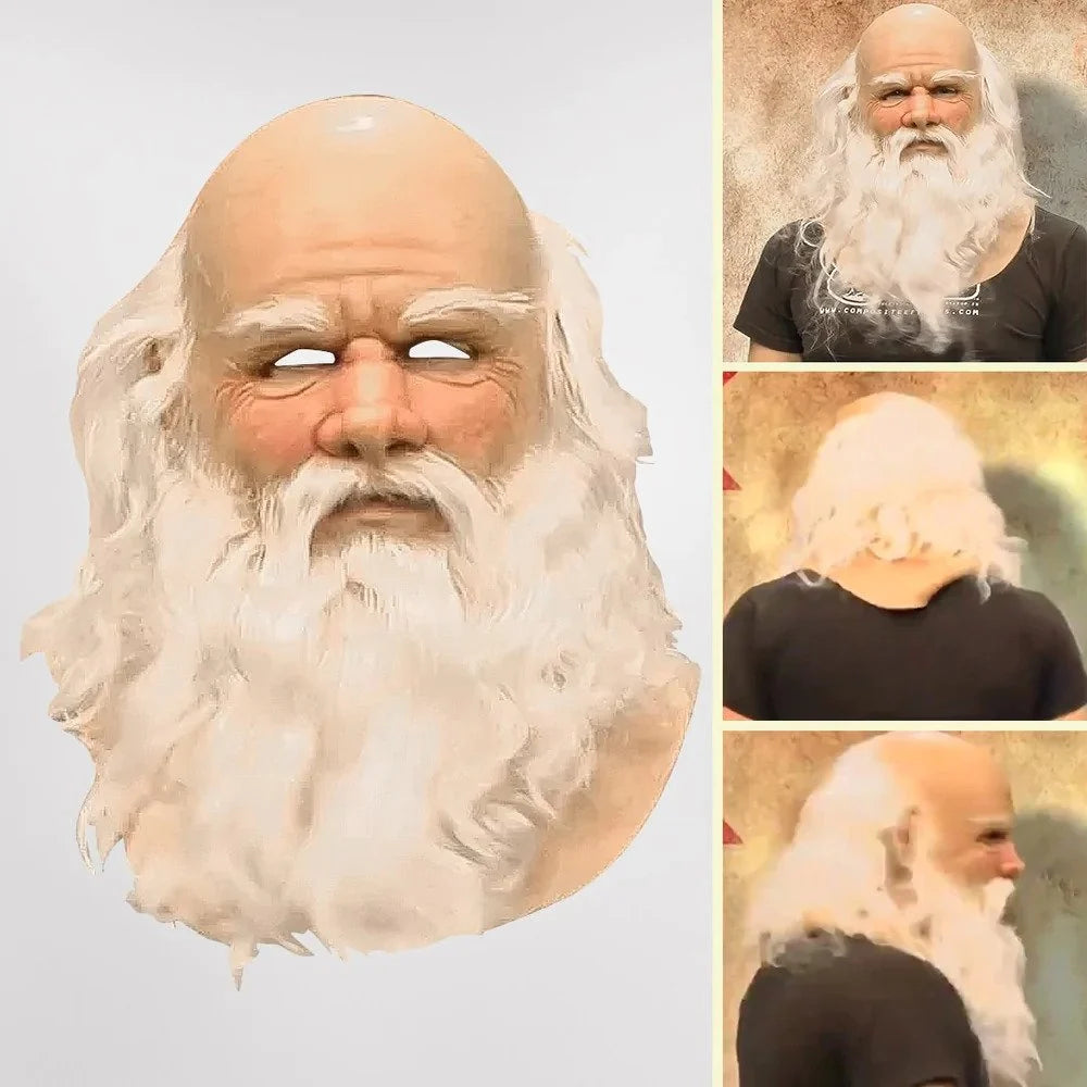 Santino Adult Santa Mask | Skin-Friendly Latex, Realistic Design 0