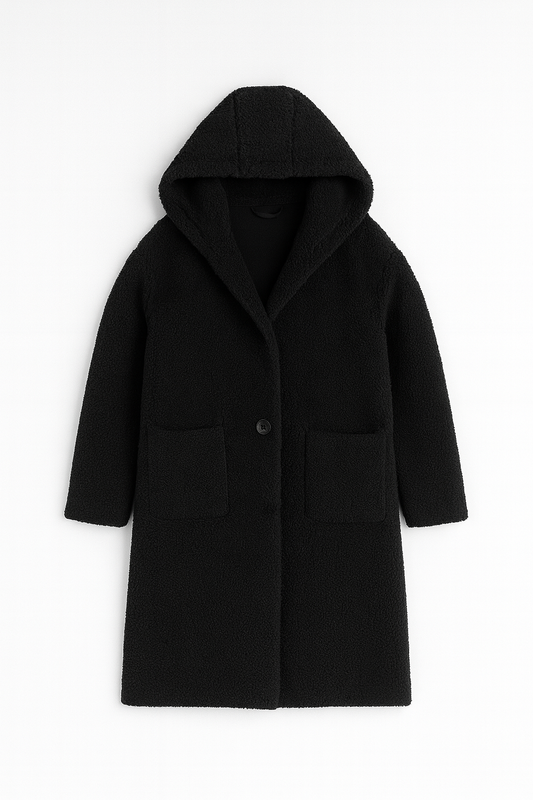 Sari Ladies Trench Coat | Luxurious Teddy Fabric, With Hood