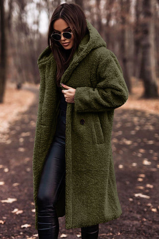 Sari Ladies Trench Coat | Luxurious Teddy Fabric, With Hood