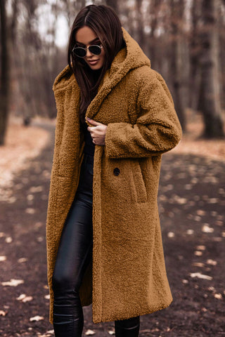 Sari Ladies Trench Coat | Luxurious Teddy Fabric, With Hood