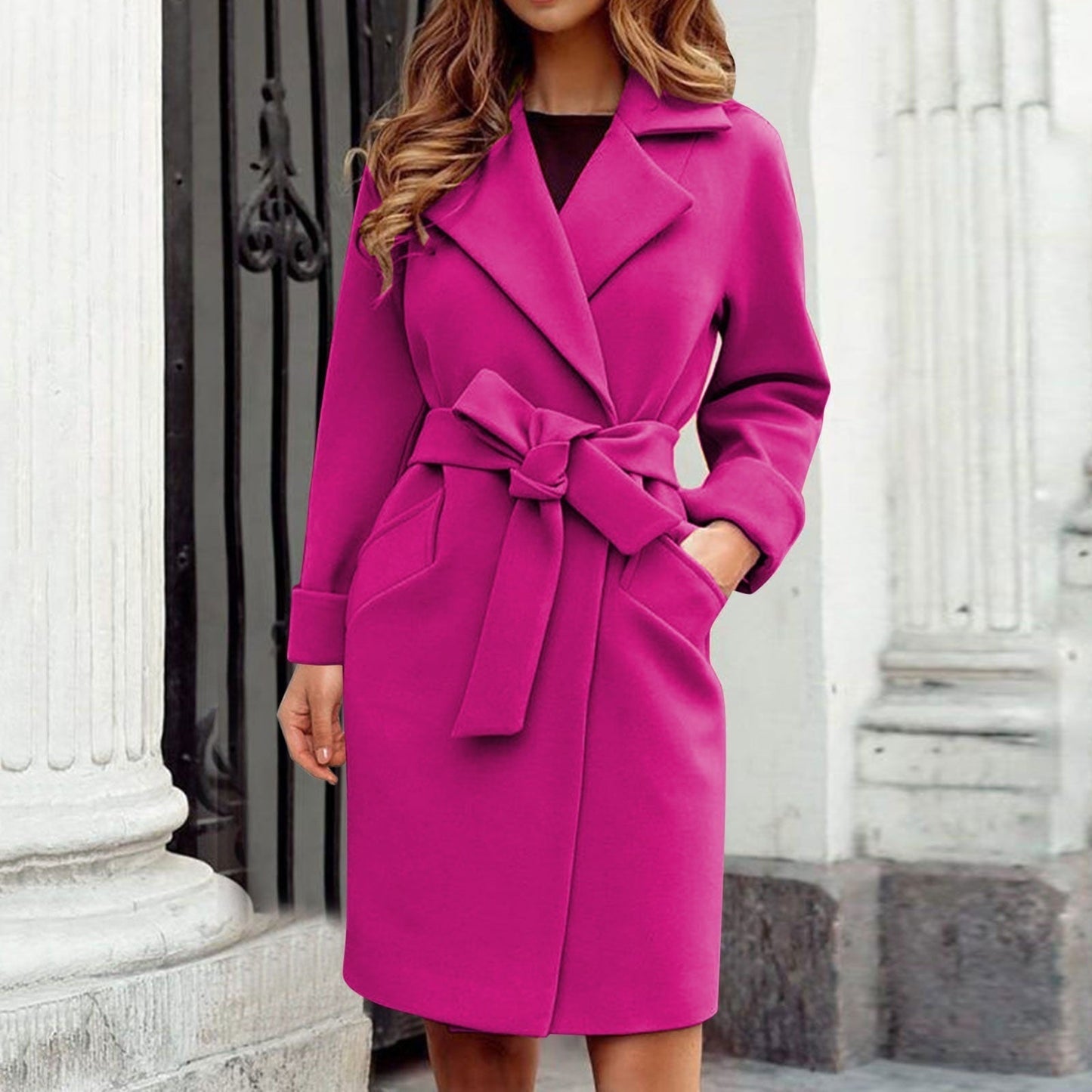 Long women's trench coat winter jacket | Warm and stylish coat in striking colors