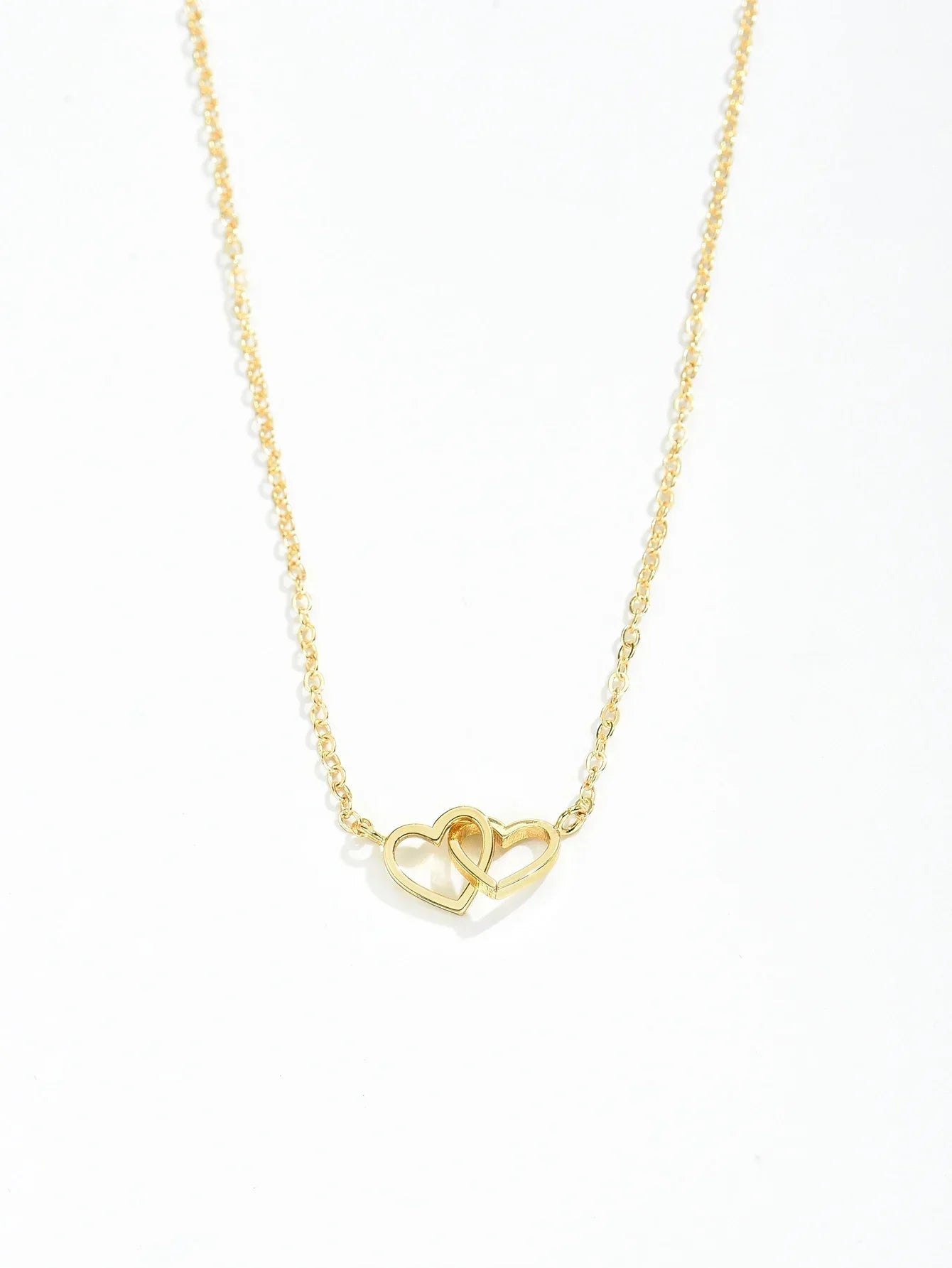 AYLA | Double Heart Necklace in Refined Zinc Alloy