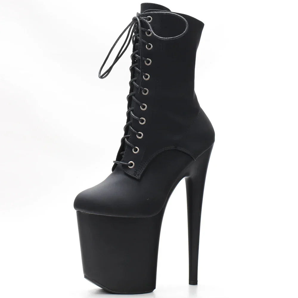 Sierra Women's Ankle Boots | 8 Platform, Lace Up, Black