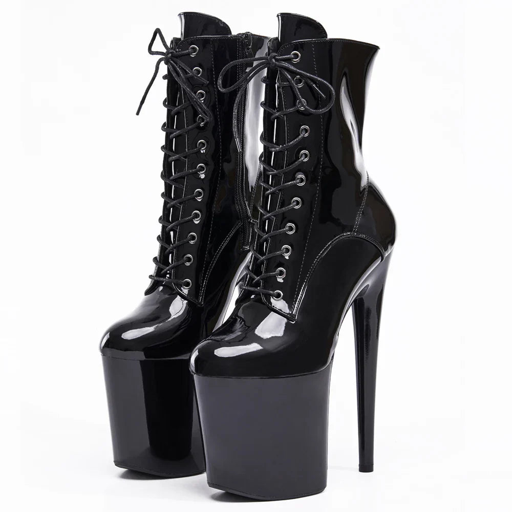 Sierra Women's Ankle Boots | 8 Platform, Lace Up, Black