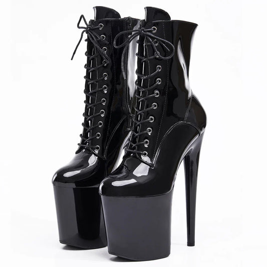 Sierra Women's Ankle Boots | 8 Platform, Lace Up, Black