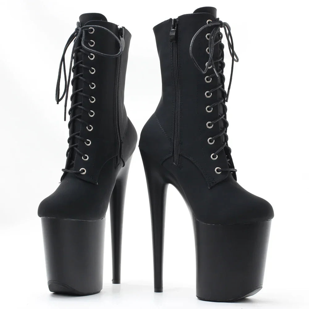 Sierra Women's Ankle Boots | 8 Platform, Lace Up, Black