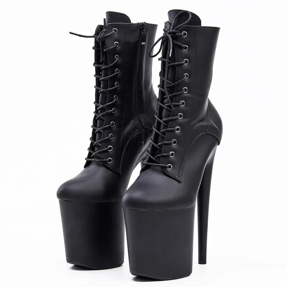 Sierra Women's Ankle Boots | 8 Platform, Lace Up, Black