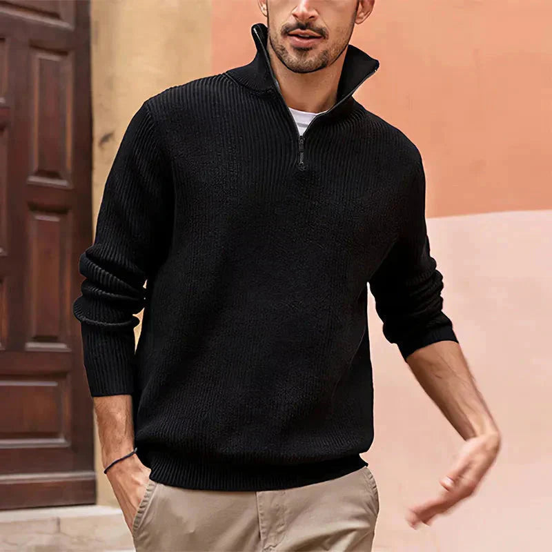 Sleek Men's Half Zip Sweater | Soft Fabric, Modern Style 0
