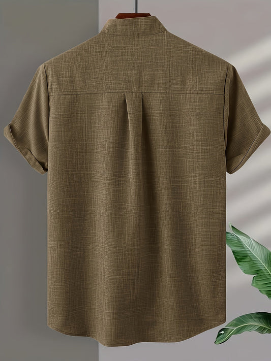 Sleek Men's Shirt | Luxurious Cotton Blend, Short Sleeve 1
