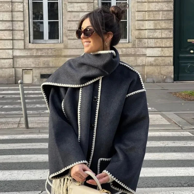 Sofia Wrap Coat for Women | Soft Wool Blend, Stylish and Comfortable