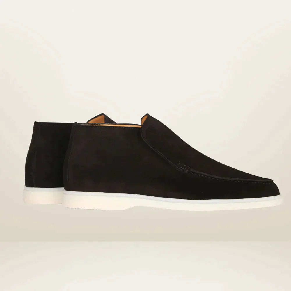 Sola Black Loafers Men | Suede Look, Timeless Design