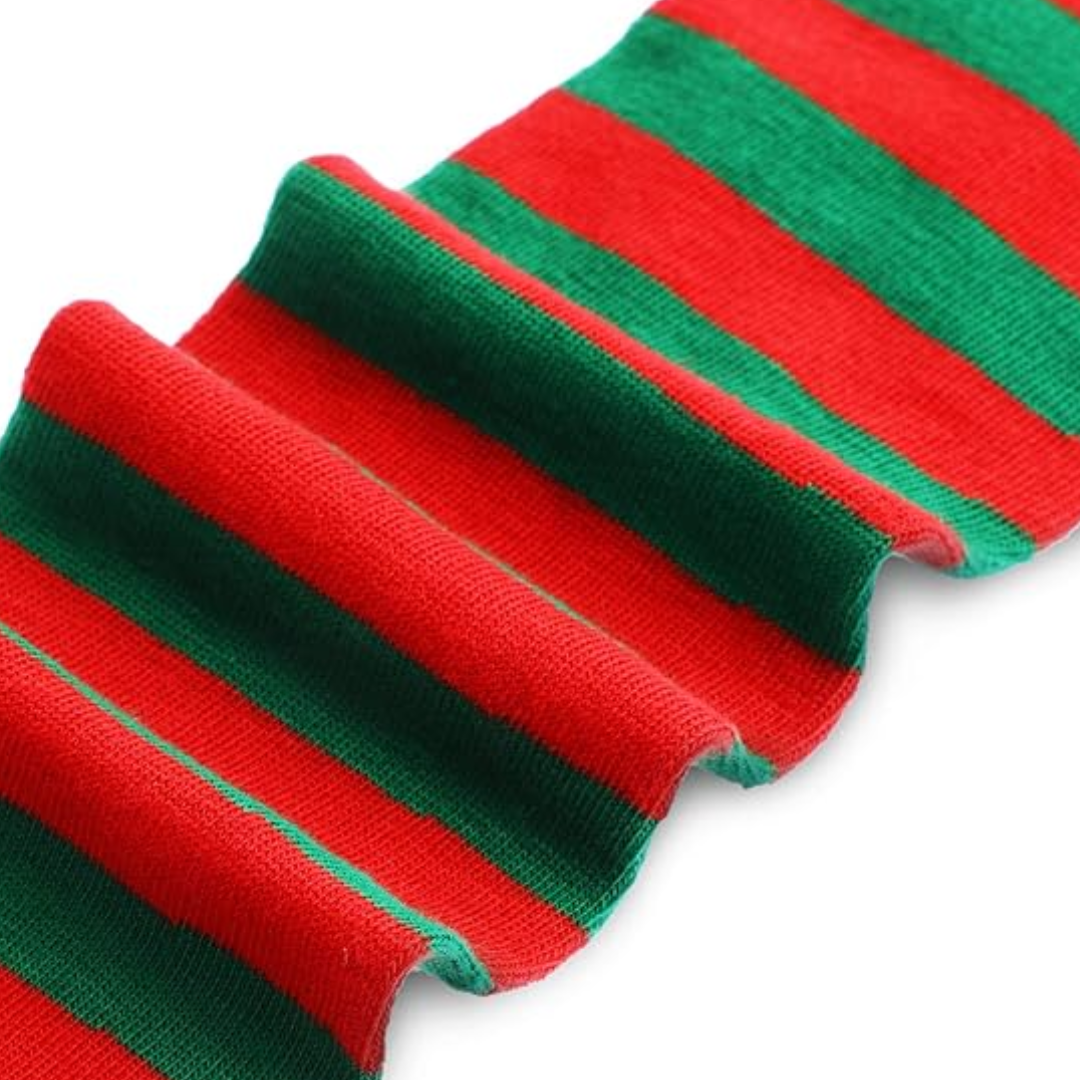 Sophie Knee-High Socks | Soft Fabric, 3-Pack, Red Green White Striped