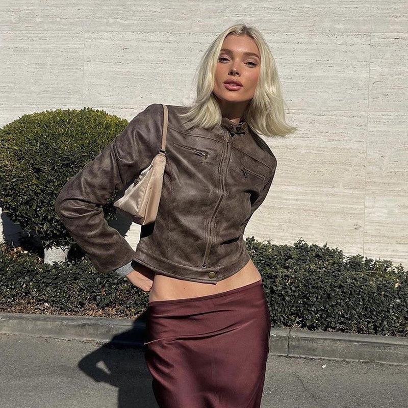 Sophie Vintage Faux Leather Jacket | Soft Imitation Leather, Tailored Fit