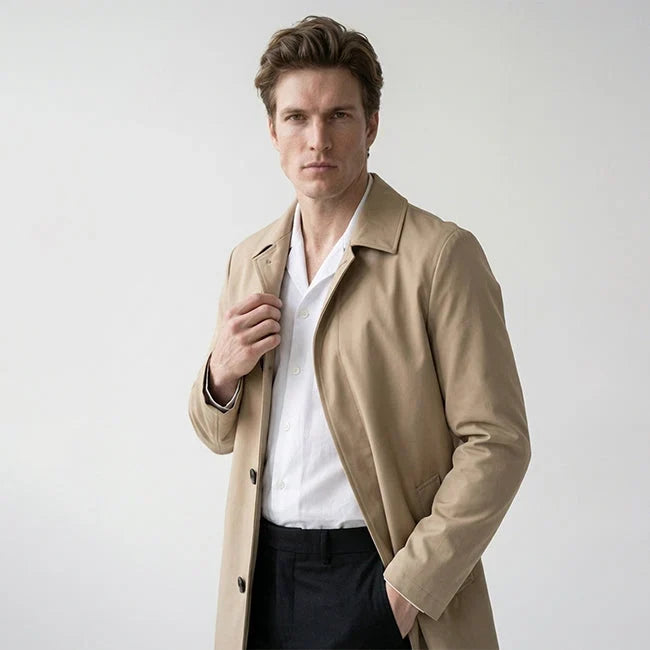 Soren Men's Coat | Cotton-Rich, Mid-Length, Point Collar 1